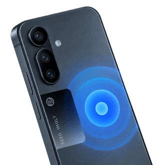 The back of a Seeker with rings showing where its NFC radio is
